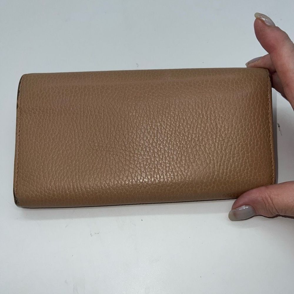 Gucci Pebbled Calfskin Swing Continental Wallet Light Beige Baby Blue Interior - Picture 4 of 16